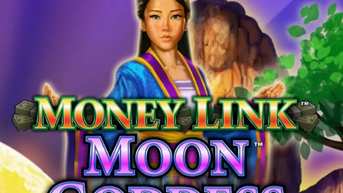 Tampilan visual slot Money Link Moon Goddess dengan latar taman malam yang tenang